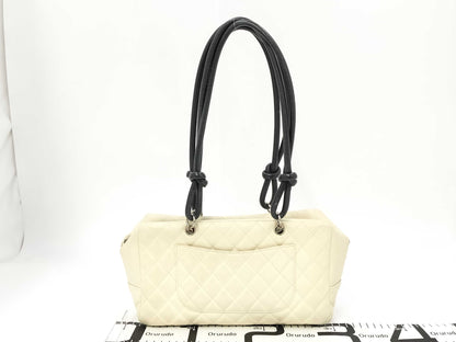 CHANEL A25171 9784285 Cambon Line Large Coco Mark Shoulder Bag Leather Python White Shoulder Bag