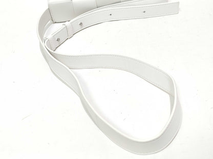 BOTTEGA VENETA Cassette Small Shoulder Bag in Maxi Intrecciato, White