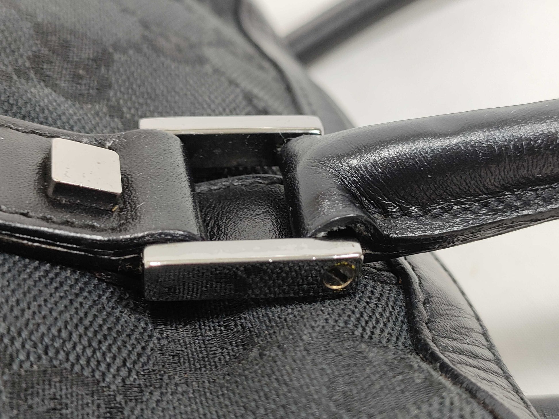 GUCCI GG Canvas Handbag 000 0851 Black W28cm Handbag