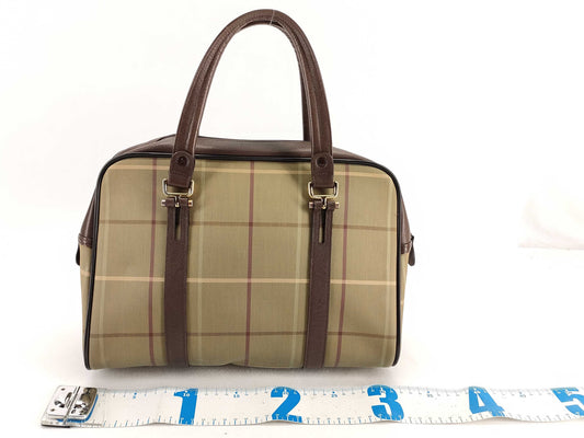 Burberrys Check Canvas Saffiano Leather Mini Boston Bag W30cm Boston Bag
