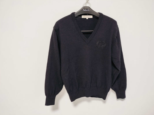 Dior Christian Dior Logo Knit Women's V-Neck Sweater Black Top