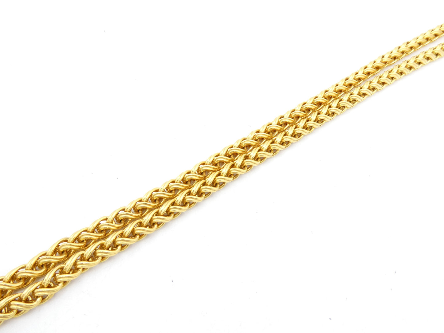 CHANEL Stone Coco Mark Gold Necklace