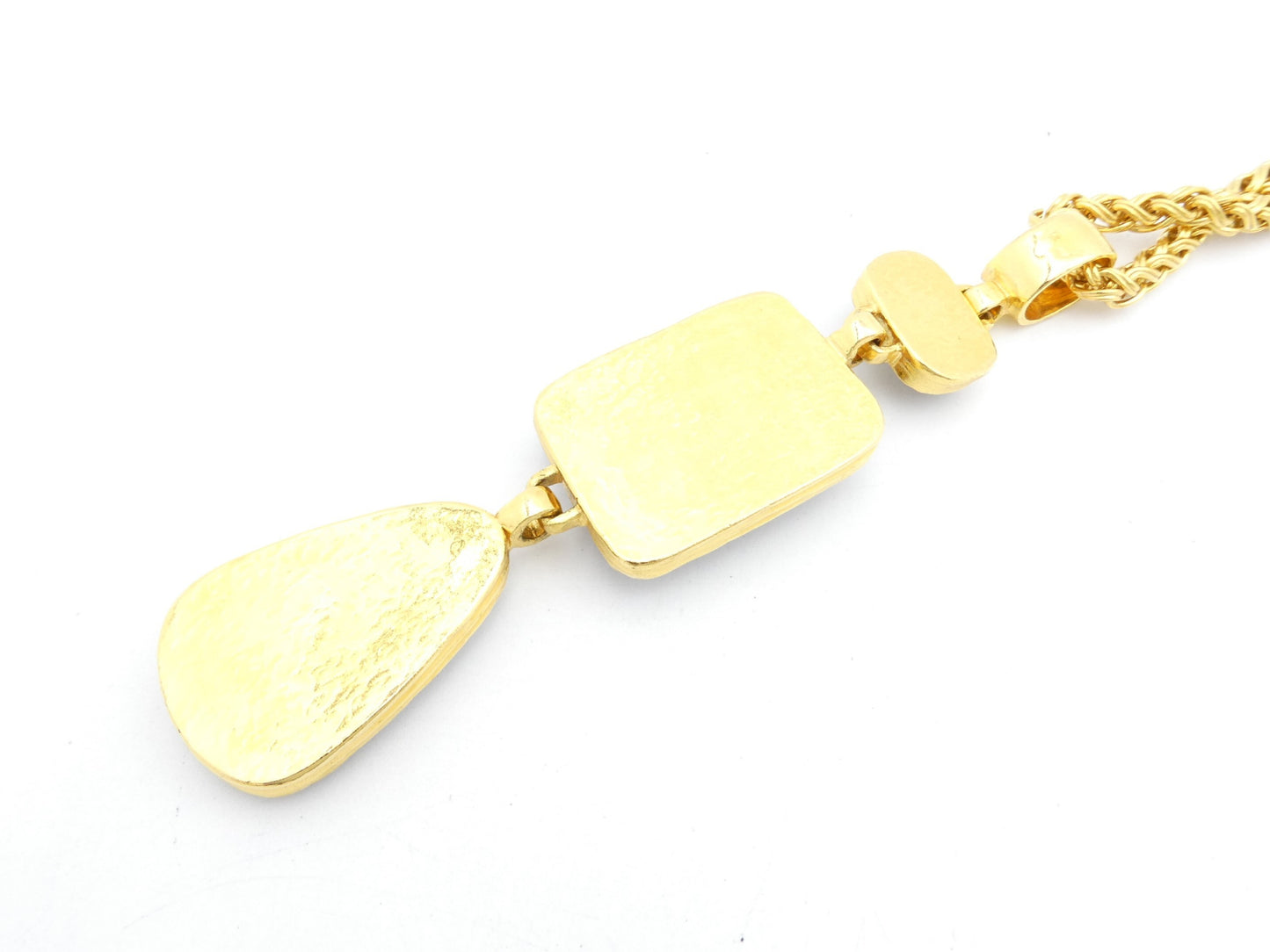 CHANEL Stone Coco Mark Gold Necklace