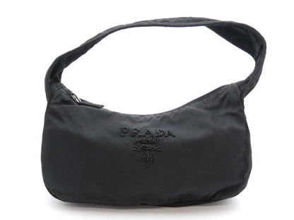 PRADA Logo Beaded Nylon Handbag