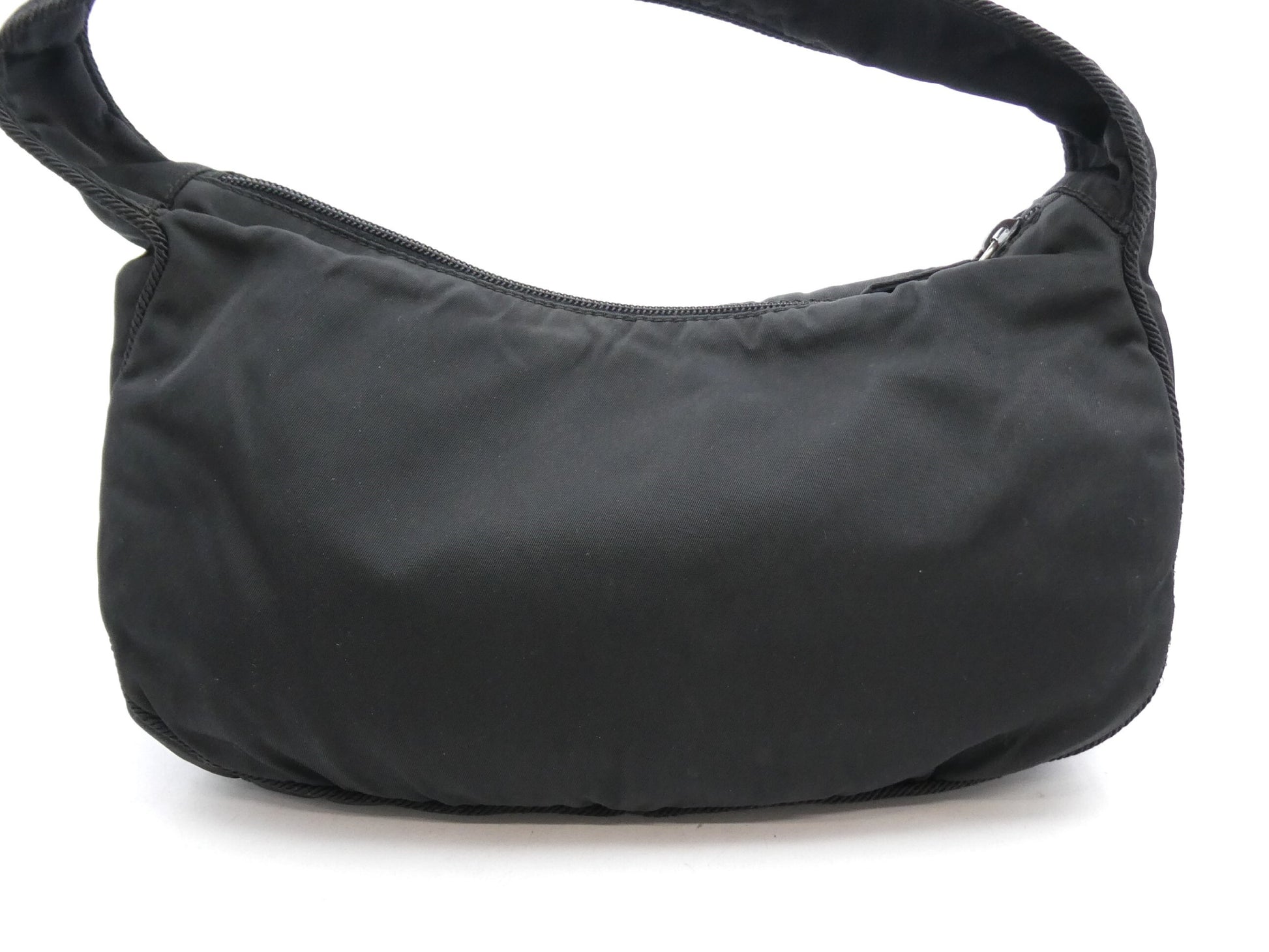 PRADA Logo Beaded Nylon Handbag