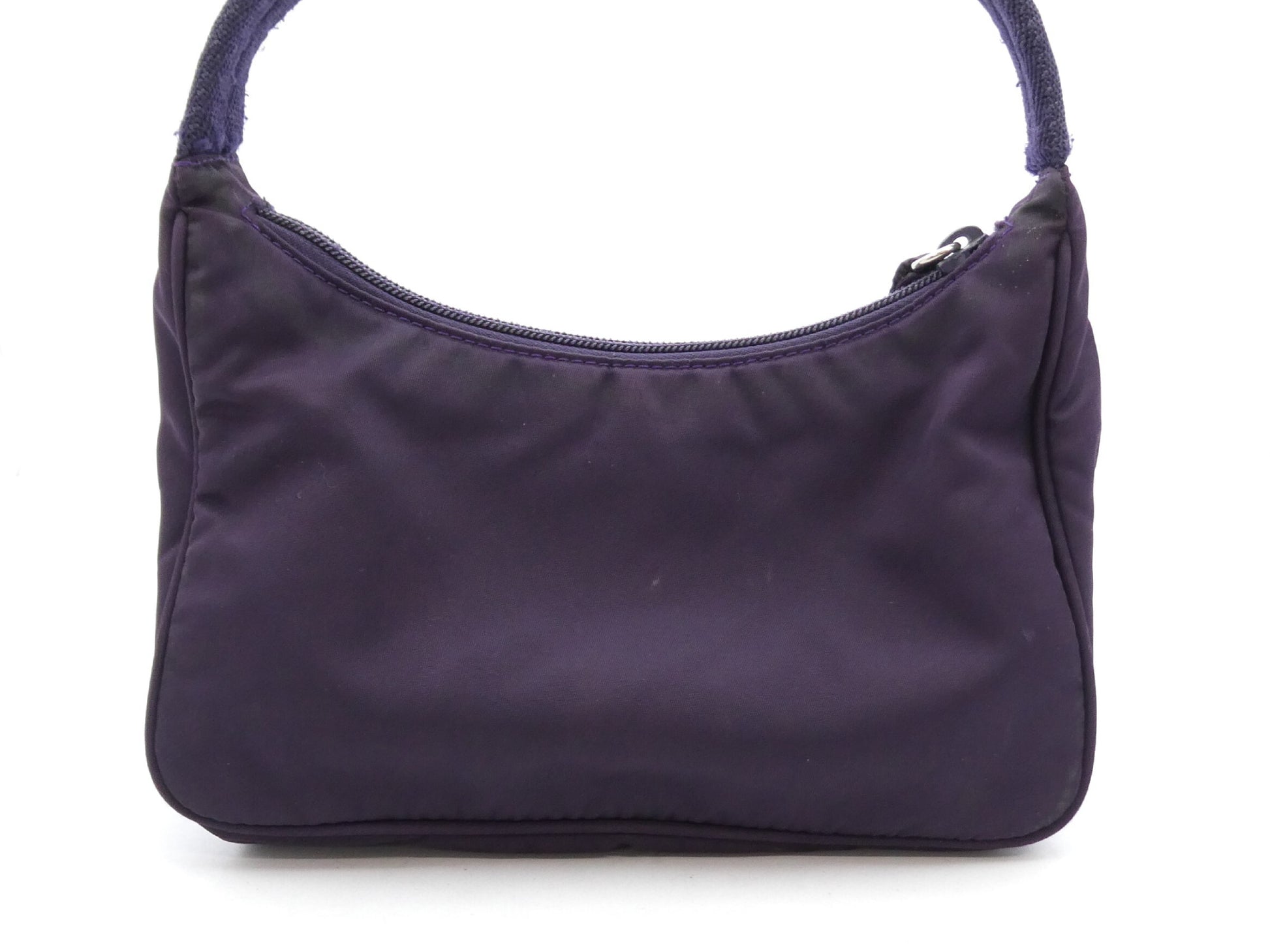 PRADA logo plate nylon handbag