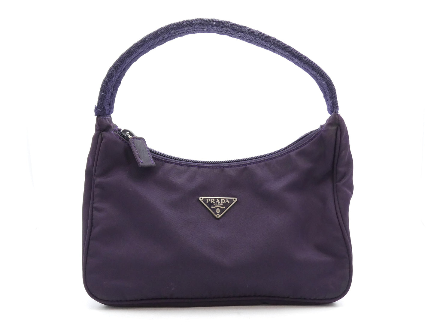 PRADA logo plate nylon handbag