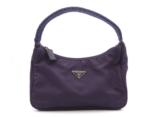 PRADA logo plate nylon handbag