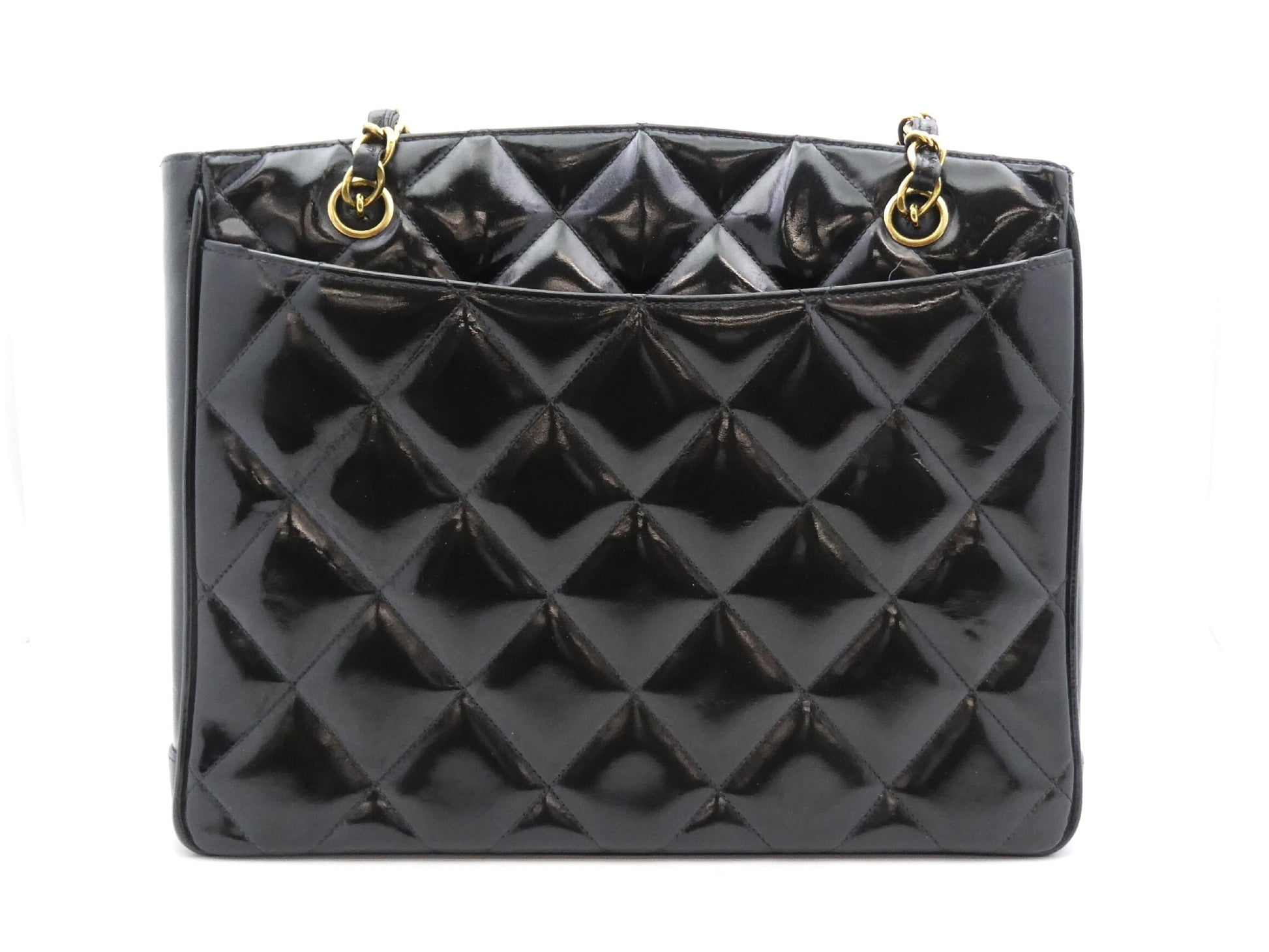 CHANEL Matelasse Matelasse Enamel Coco Mark Chain Tote Bag