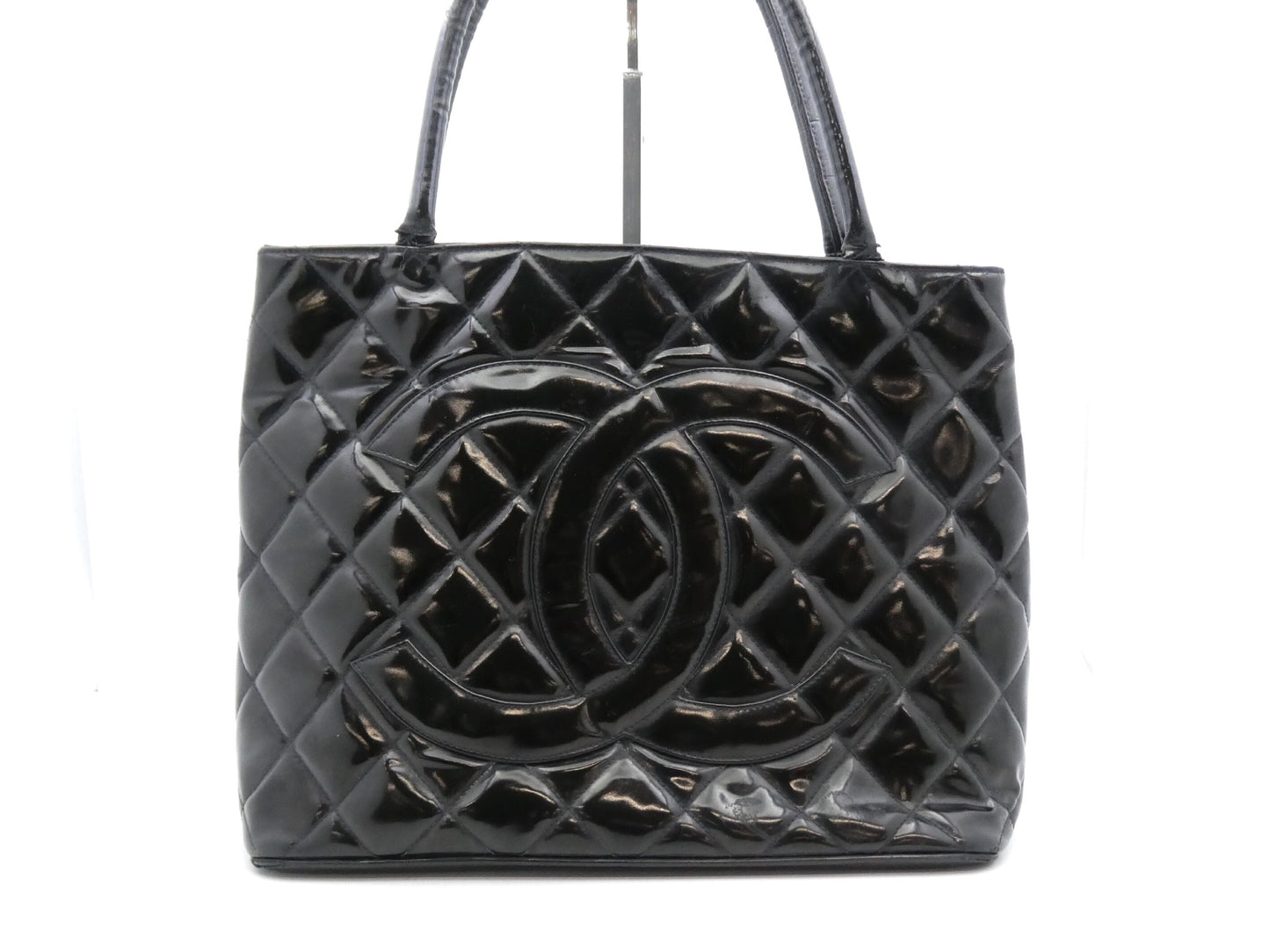 CHANEL Matelasse Reproduction Tote Enamel Coco Mark Tote Bag