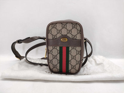 GUCCI GG Supreme Ophidia Shoulder Bag 546595 GG Supreme Canvas and Leather Shoulder Bag