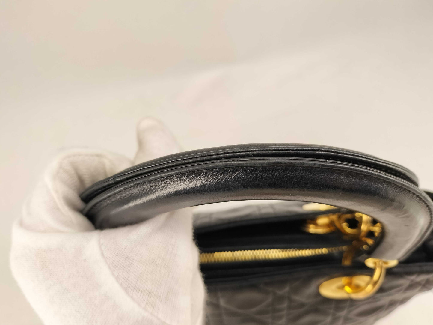 Dior Christian Dior Lady Dior Medium Cannage Lambskin Handbag with Gold Charm