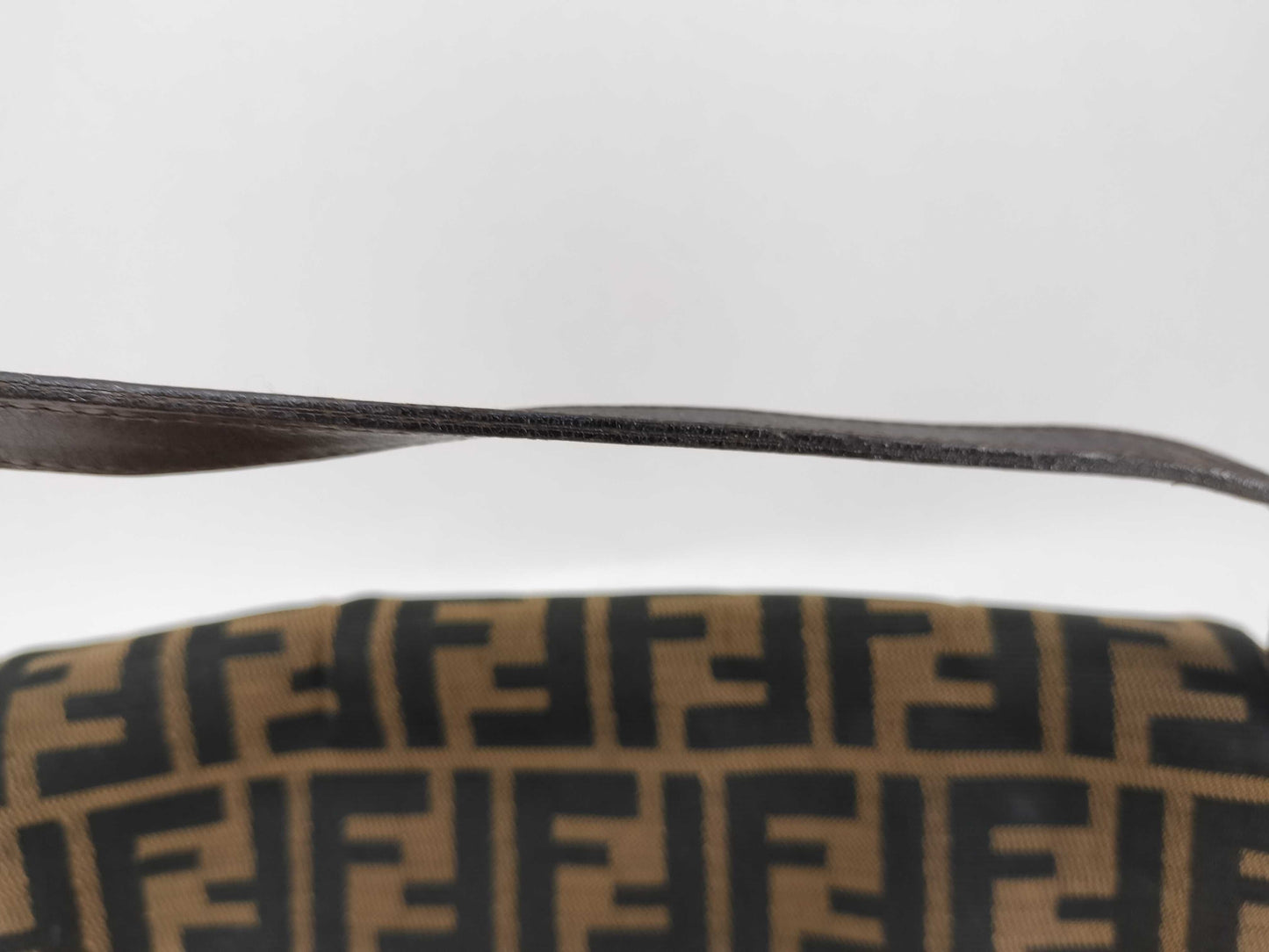 FENDI Mamma Bucket Shoulder Bag, Zucca Pattern, Brown Canvas Shoulder Bag