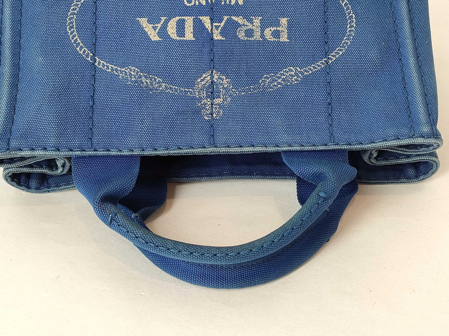 PRADA Prada Canapa Handbag Blue Handbag