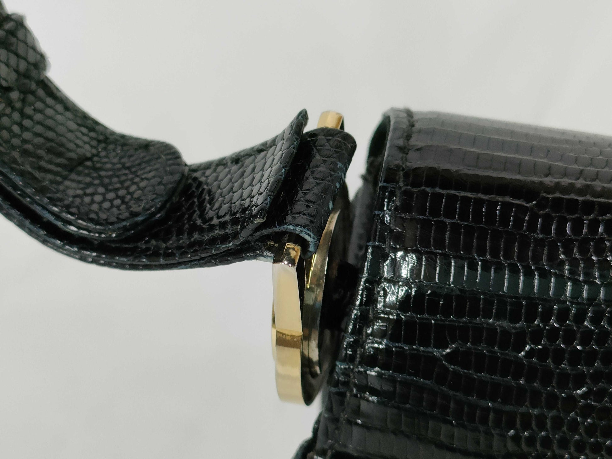 GUCCI Old Lizard One-Shoulder Bag Handbag