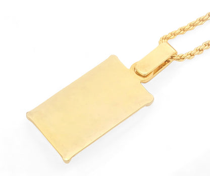 Dior Christian Dior Gold & Black Pendant Necklace with Logo and Plate Design, Made in GEARMANY Engraving, 11g