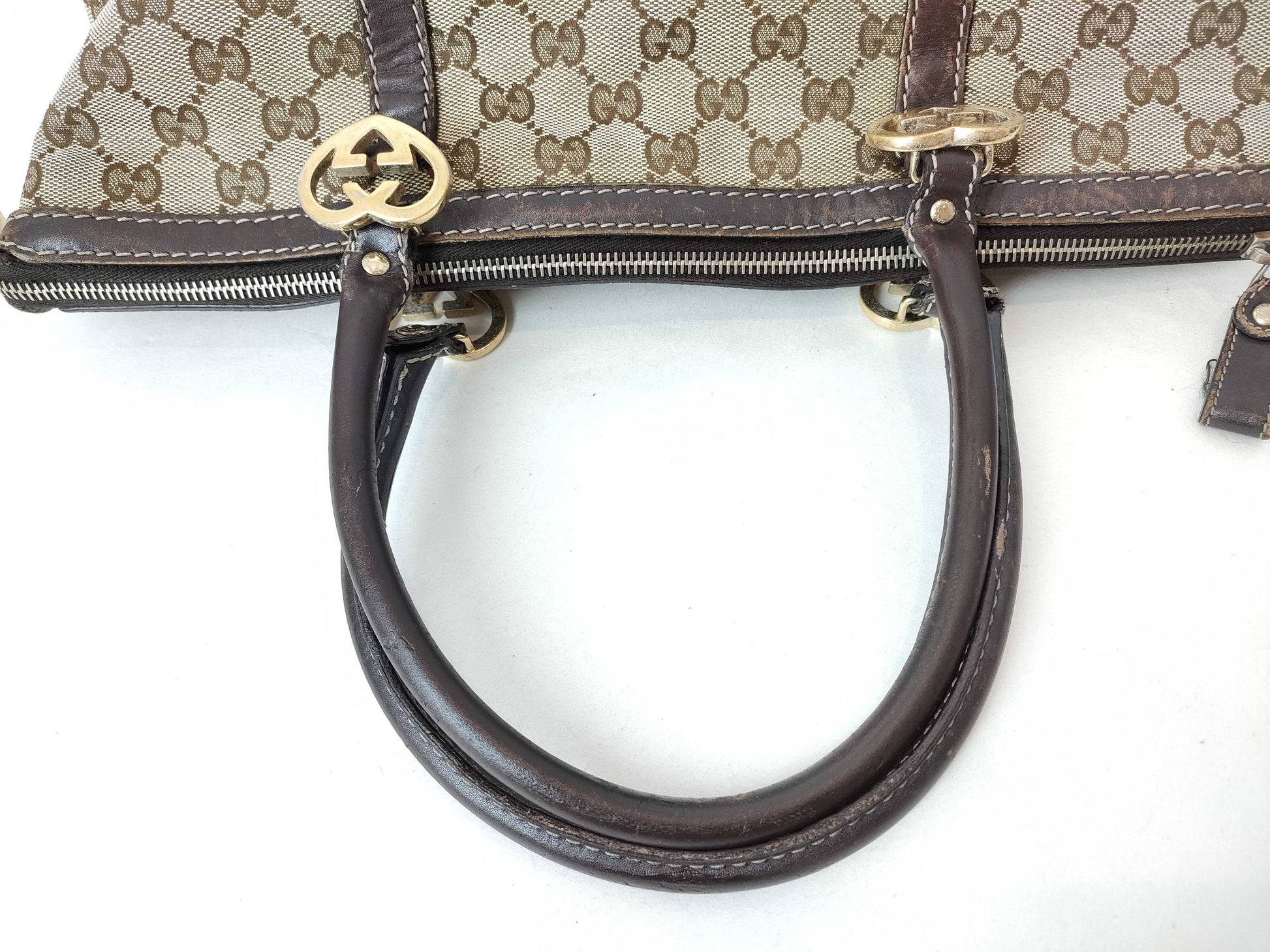 GUCCI GG Canvas GUCCI Gucci Handbag Lovely Brown Handbag