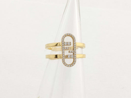 FENDI Rhinestone Gold 3.9g Ring