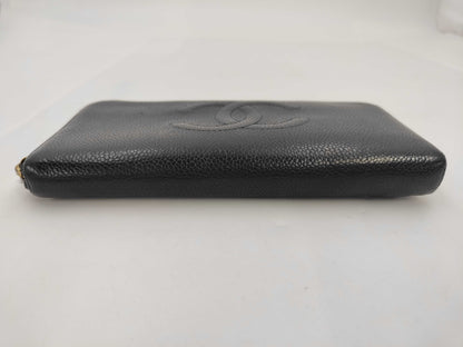 CHANEL CHANEL Coco Mark Long Wallet Caviar Skin Wallet