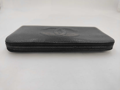 CHANEL CHANEL Coco Mark Long Wallet Caviar Skin Wallet