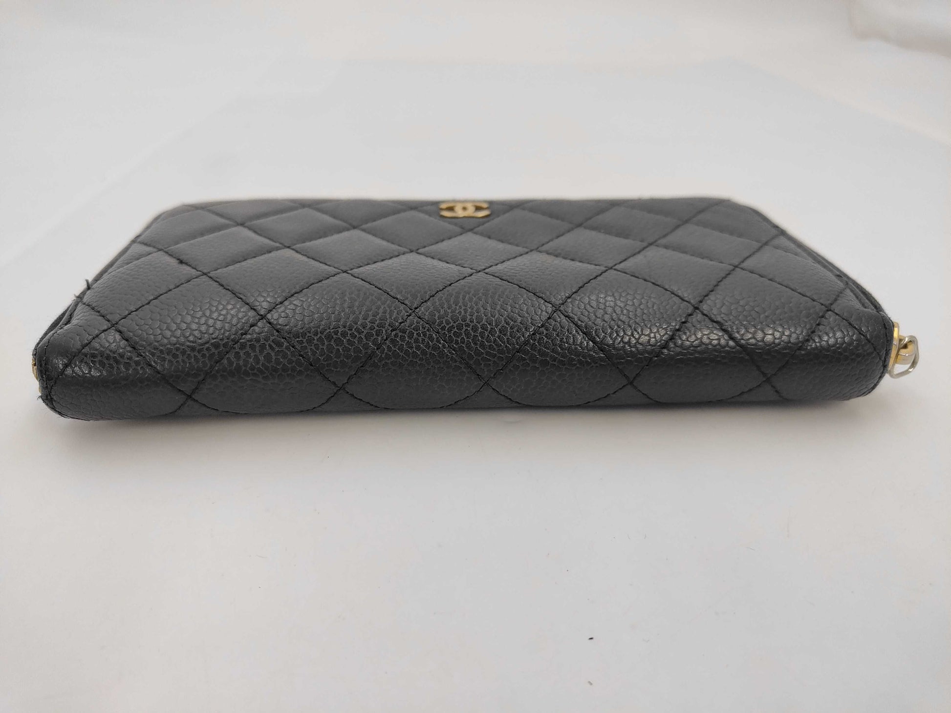 CHANEL CHANEL Lambskin Round Zip Long Wallet