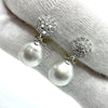 South Sea Semi-Round Pearl, Diameter approx. 11.0mm, D0.38ct / South Sea Semi-Round Pearl, Diameter approx. 11.0mm, D0.38ct, K18/Pt900, 9.9g, Earrings 