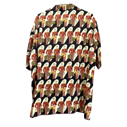 GUCCI 747087 23SS Silk Bowling Shirt, Size 48, Men's, Multicolor