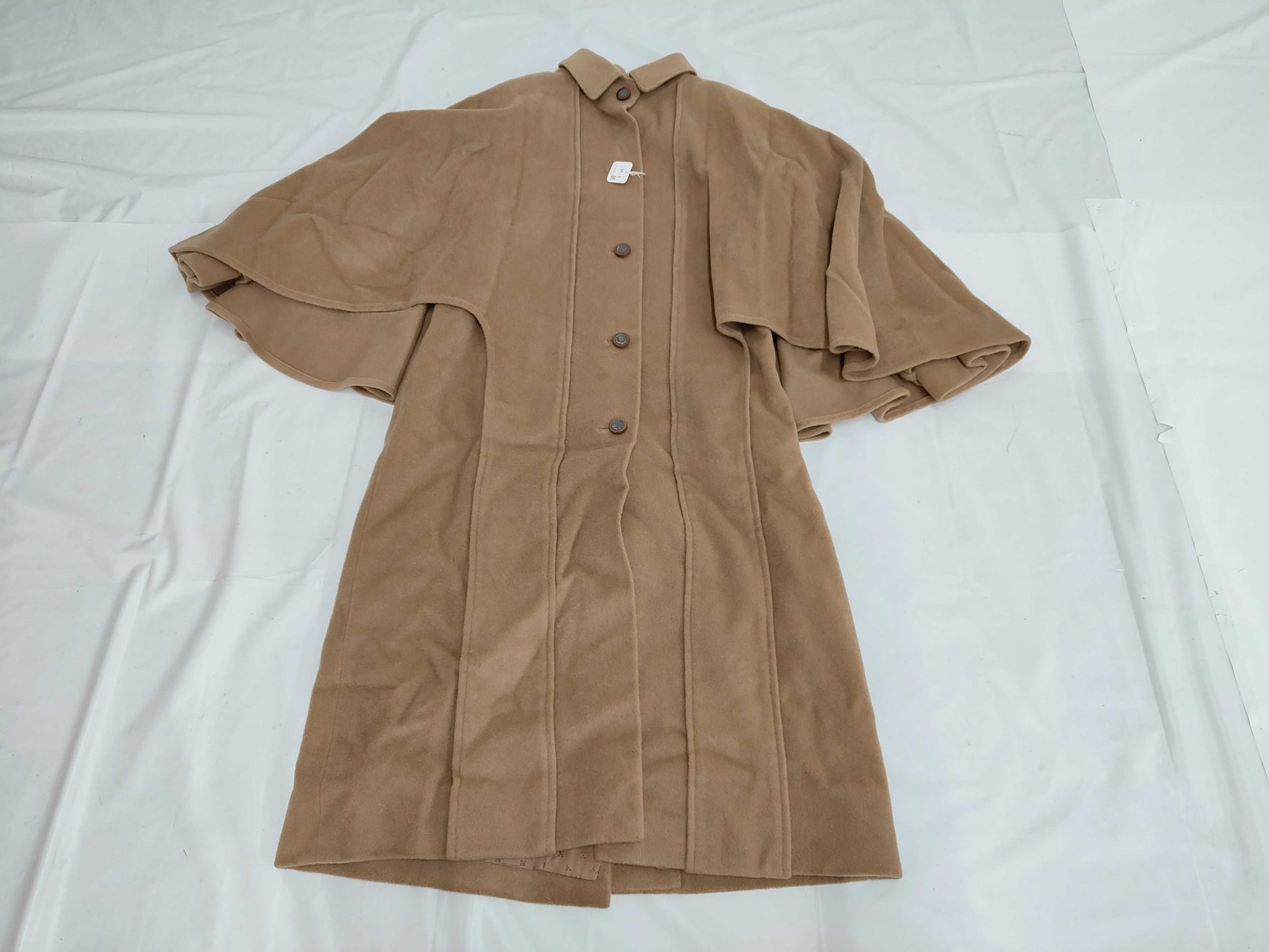 HERMES 100% Cashmere Cape Coat with H-pattern Lining #40