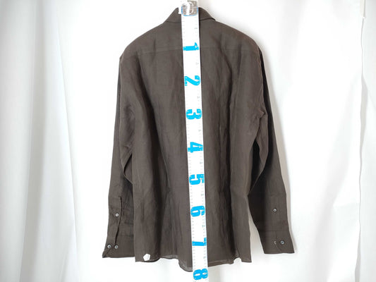 Loro Piana 100% Linen Brown Men's Medium Shirt
