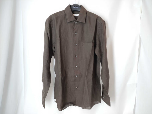 Loro Piana 100% Linen Brown Men's Medium Shirt