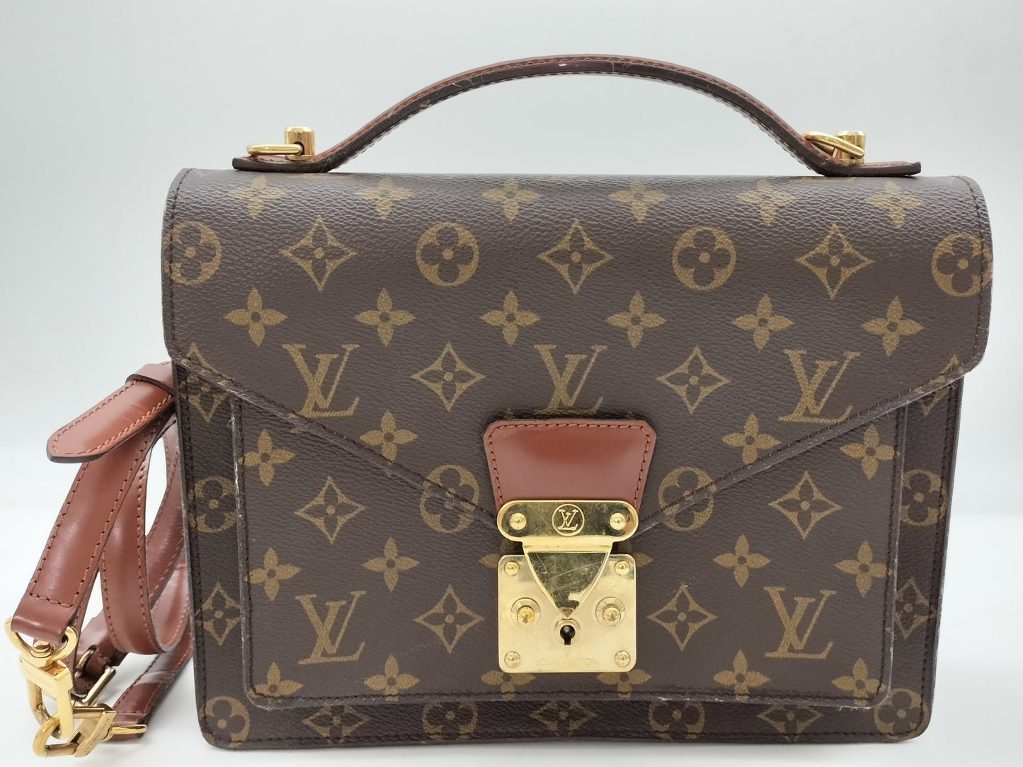 LOUIS VUITTON Monogram Monceau M51185 Shoulder Strap Handbag