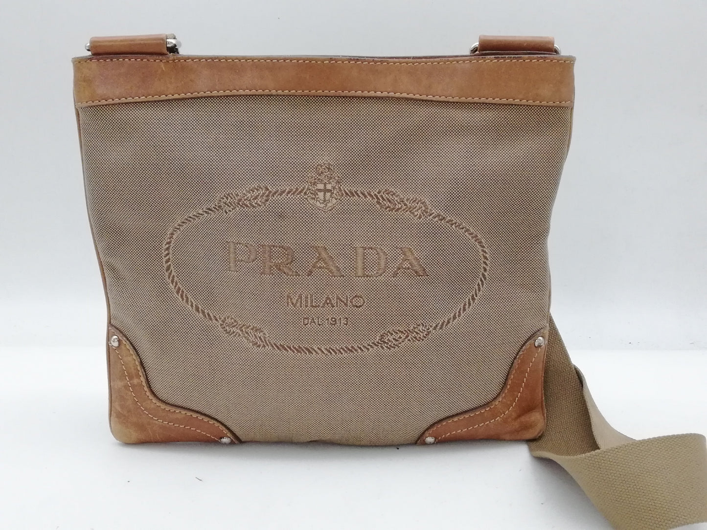 PRADA logo jacquard shoulder bag