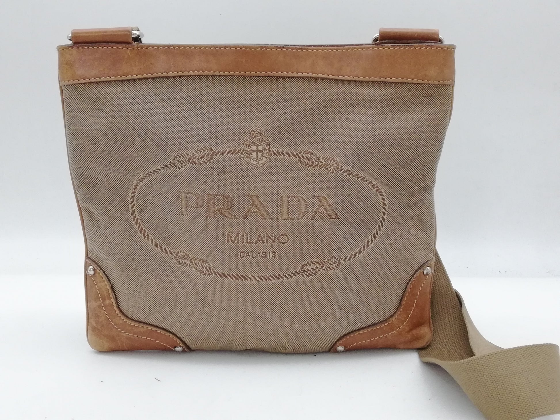 PRADA logo jacquard shoulder bag