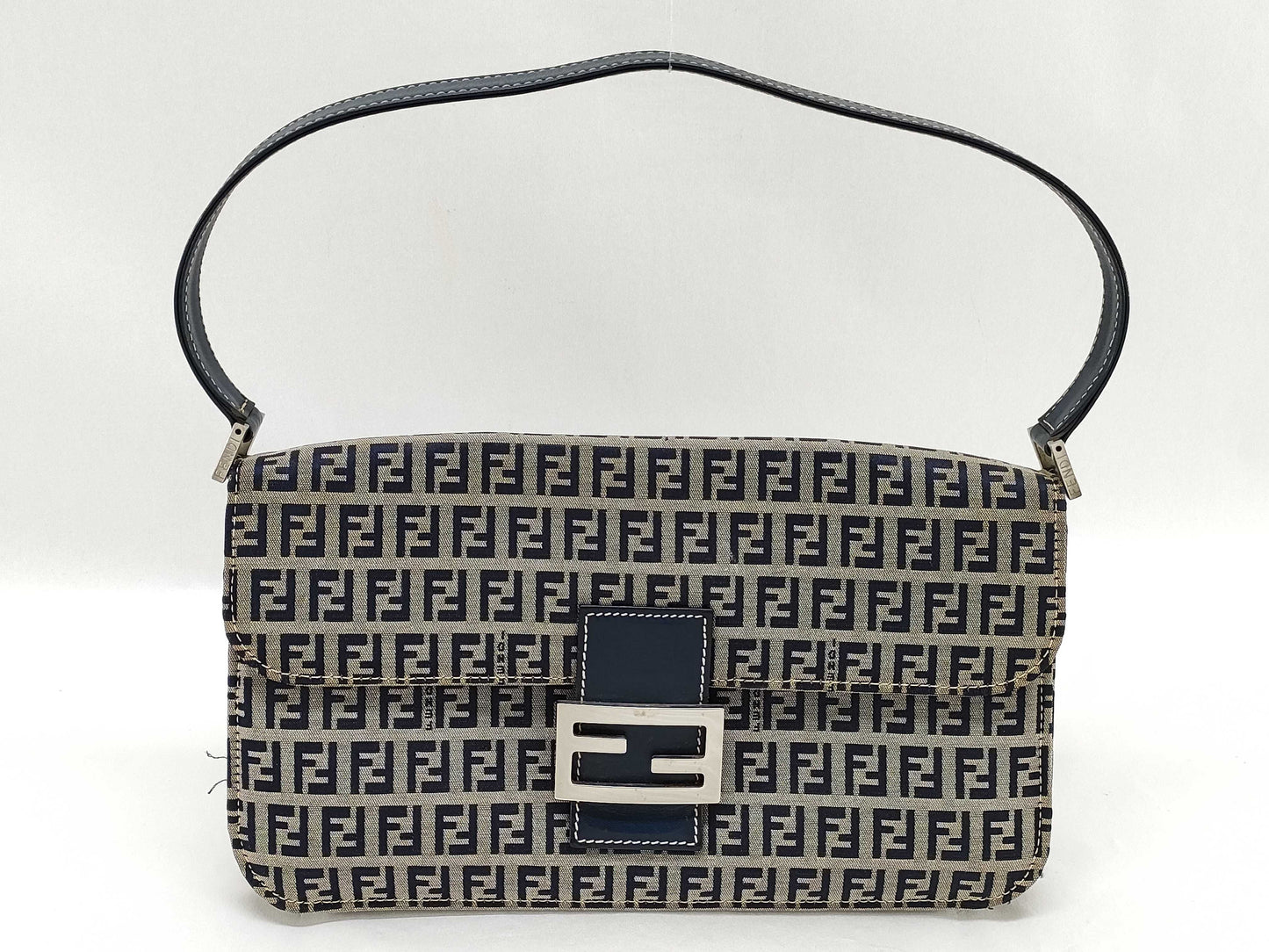 FENDI Zucca pattern Fendi Mamma Bucket Zucchino navy handbag