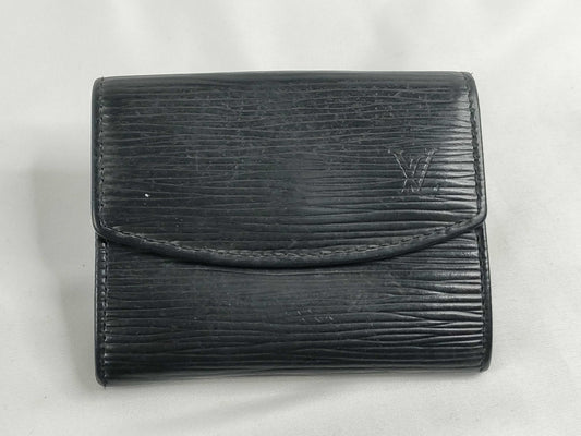 LOUIS VUITTON Epi Card Case, Black, Card Case, Pass Case, Business Card Case