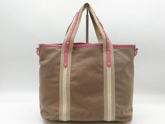 PRADA Logo Jacquard 2-way Shoulder Strap Tote Bag