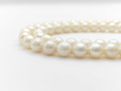 Double-strand pearl necklace, approximately 8.0-8.4mm diameter, sterling silver, 81.6g 