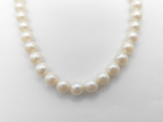 Pearl Necklace, Diameter: Approx. 7.5-7.9mm, Sterling Silver, 38.2g 