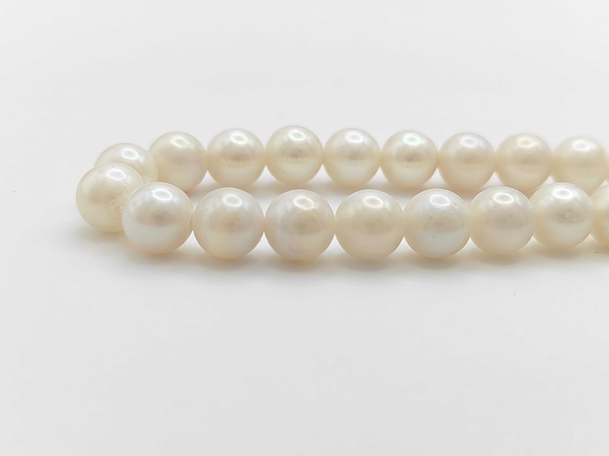 Long Pearl Necklace, Diameter 7.0-7.4mm, Sterling Silver, 92.6g 