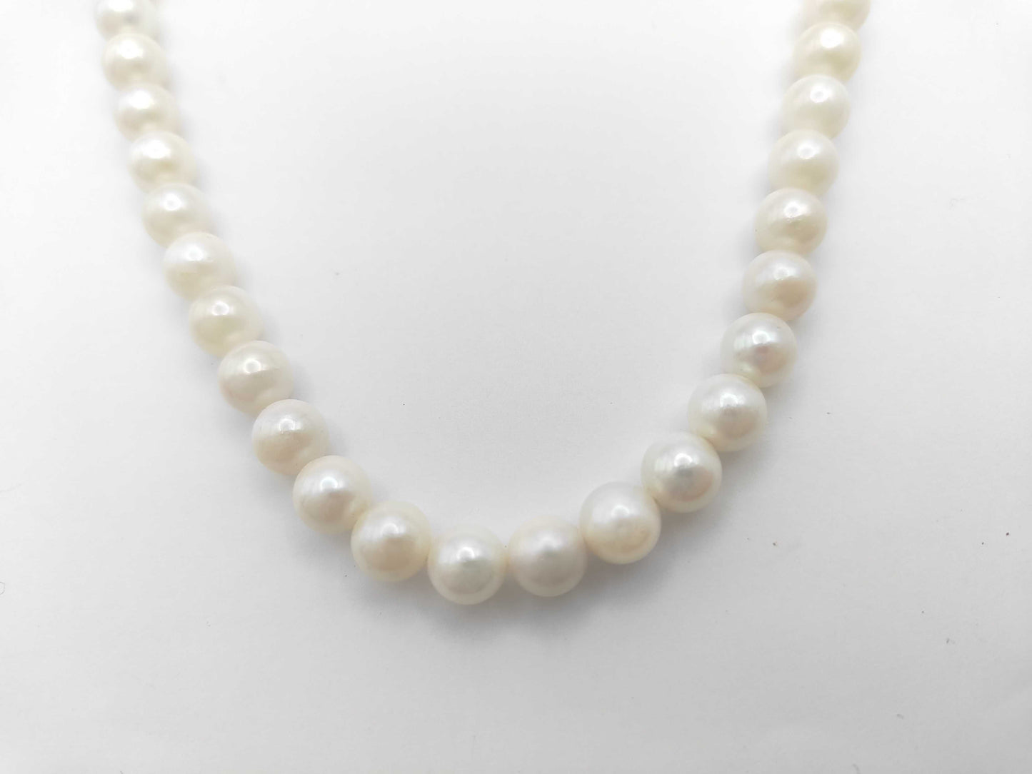 Long Pearl Necklace, Diameter 7.0-7.4mm, Sterling Silver, 92.6g 