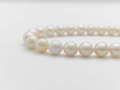 Pearl Necklace, Diameter: Approx. 7.5-7.9mm, Sterling Silver, 37.9g ​​