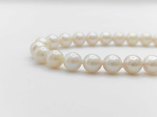 Pearl Necklace, Diameter: Approx. 7.5-7.9mm, Sterling Silver, 37.9g ​​