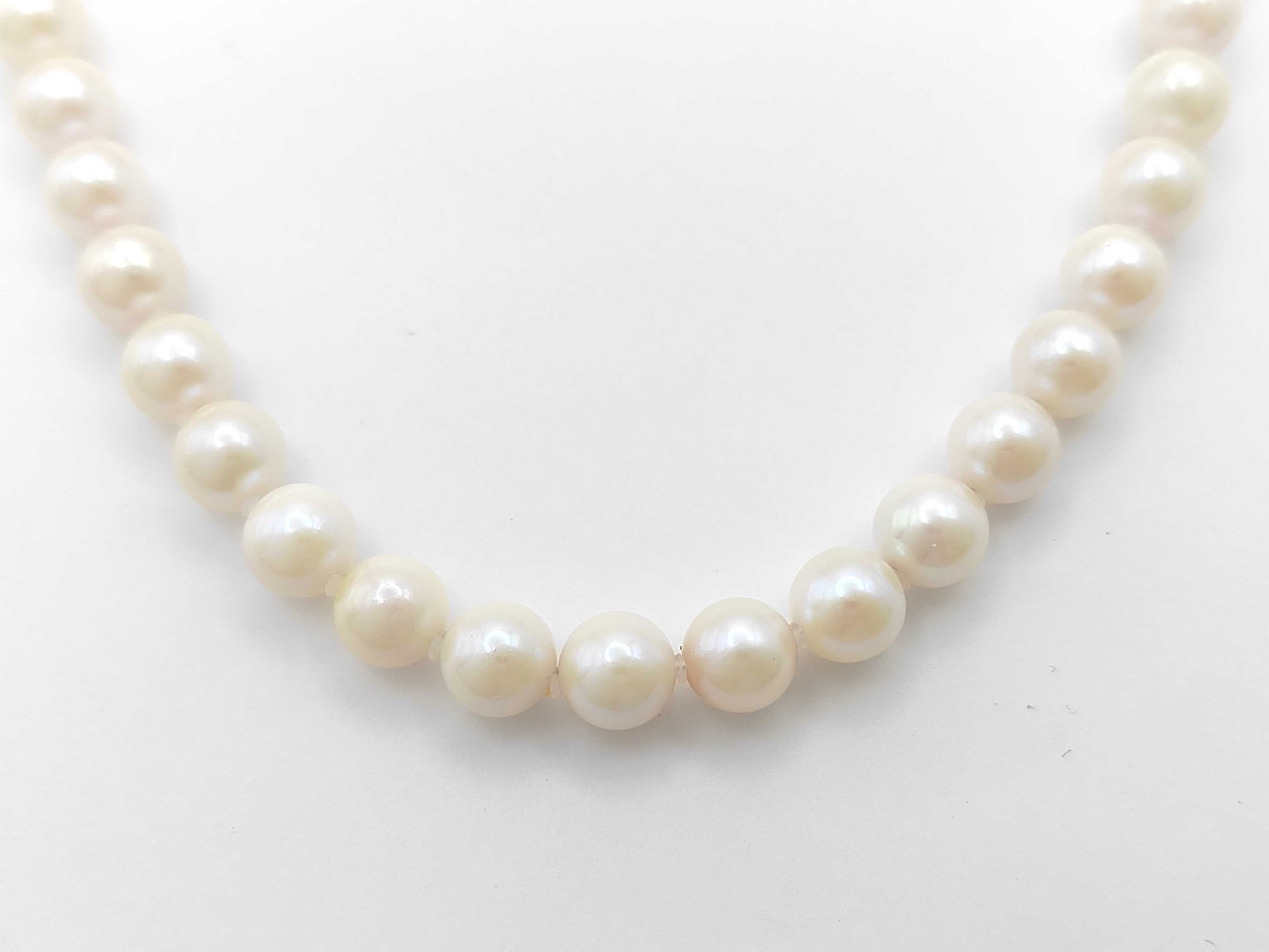 Pearl Necklace, Diameter: Approx. 7.5-7.9mm, Sterling Silver, 37.9g ​​