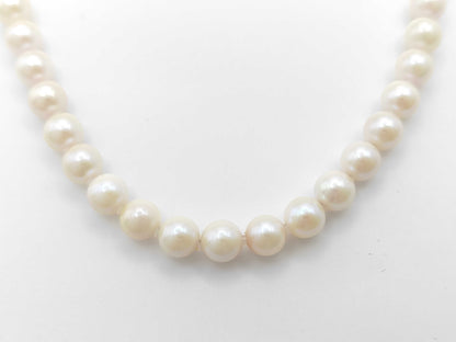 Pearl Necklace, Diameter: Approx. 7.5-7.9mm, Sterling Silver, 37.9g ​​