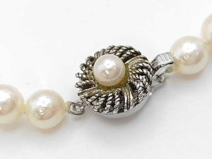 Semi-Round Pearl Necklace, Diameter: Approx. 7.0-7.4mm, Sterling Silver, 31.5g 