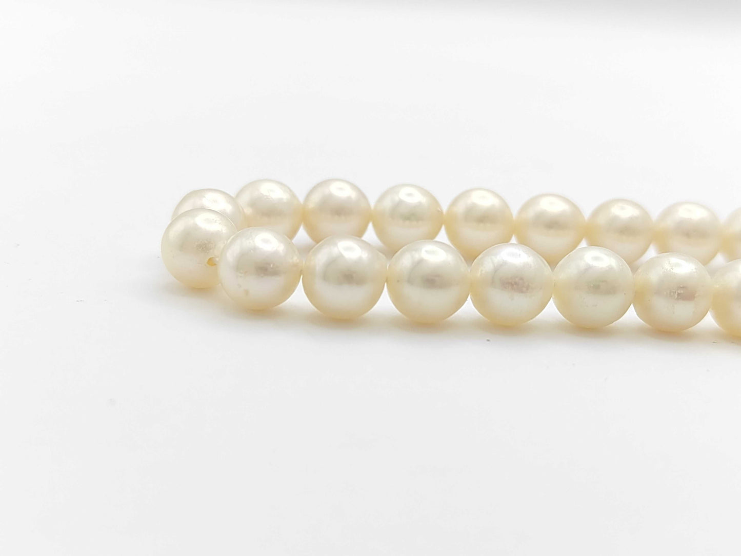 Semi-Round Pearl Necklace, Diameter: Approx. 7.0-7.4mm, Sterling Silver, 31.5g 