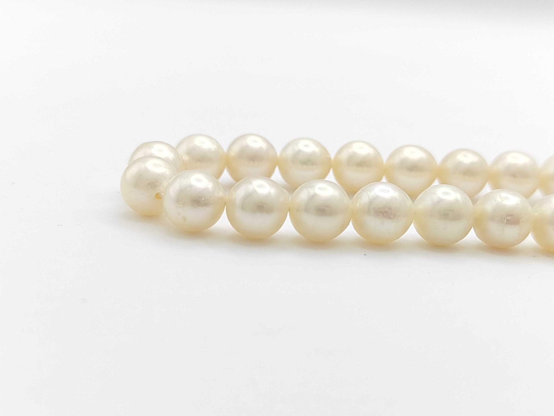 Semi-Round Pearl Necklace, Diameter: Approx. 7.0-7.4mm, Sterling Silver, 31.5g 
