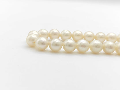 Semi-Round Pearl Necklace, Diameter: Approx. 7.0-7.4mm, Sterling Silver, 31.5g 
