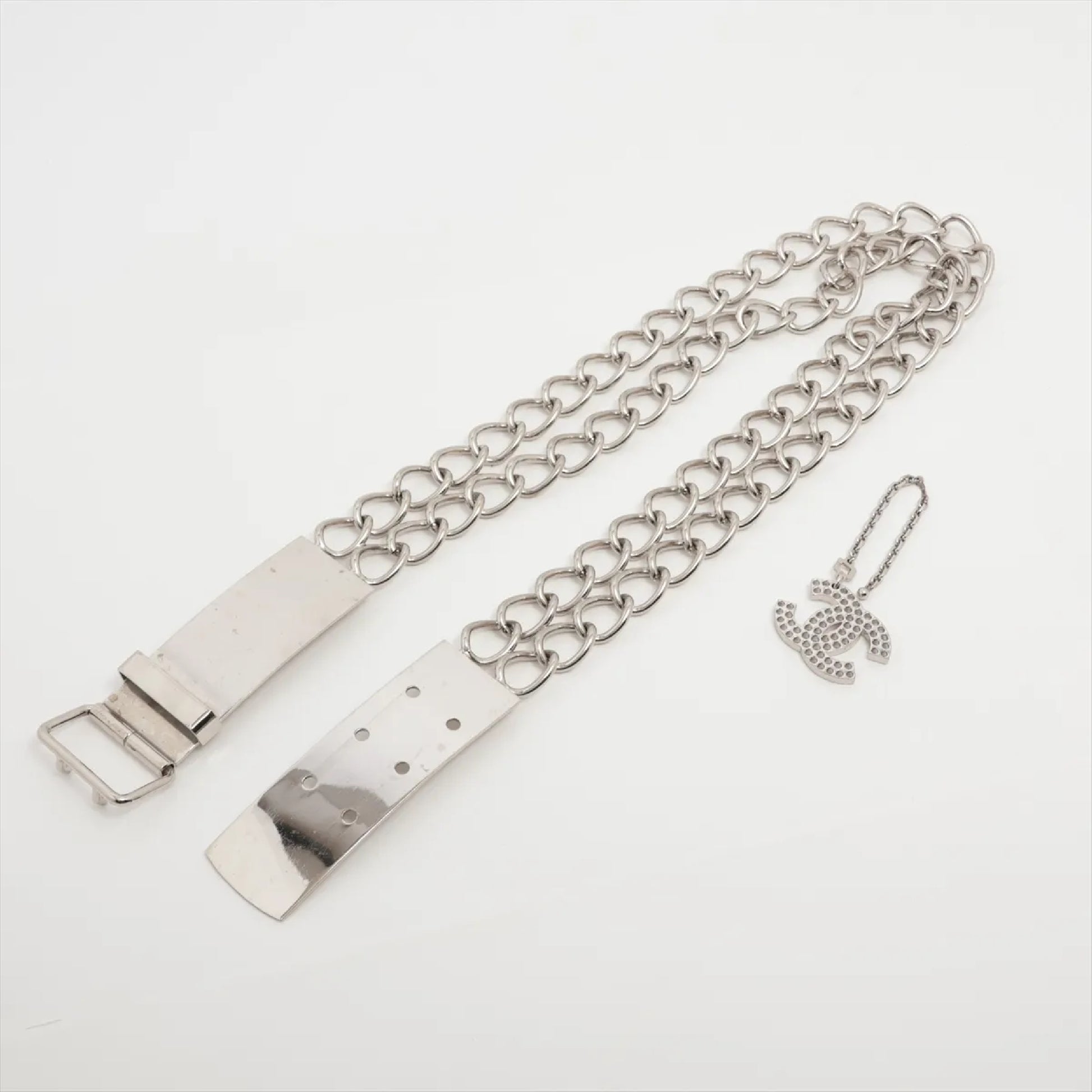 CHANEL Coco Mark 03P Charm Belt with Metal Chain Belt