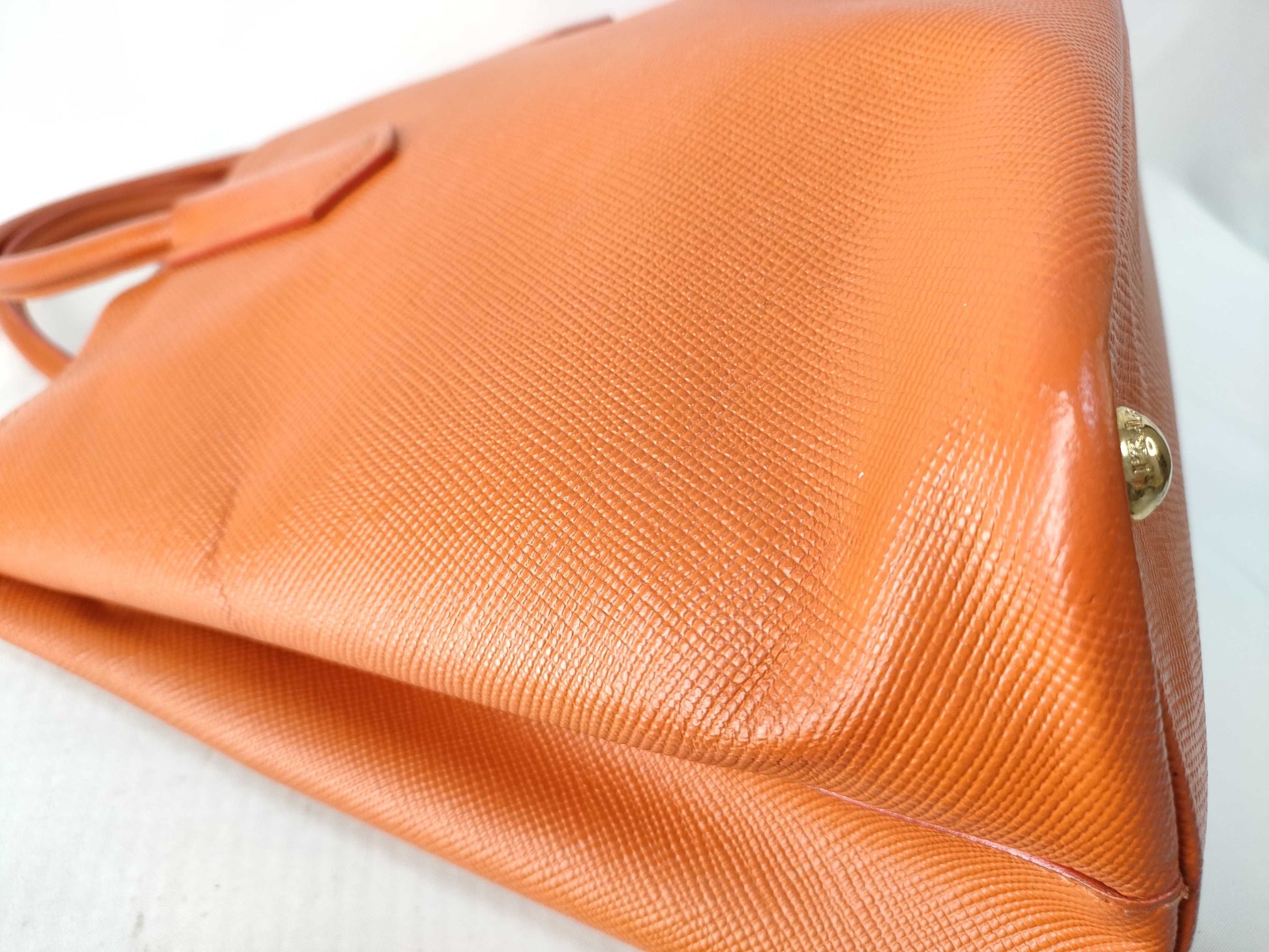 PRADA Prada Triangle Logo Plate Cuir 2-Way Saffiano Leather Handbag with White Tag 186